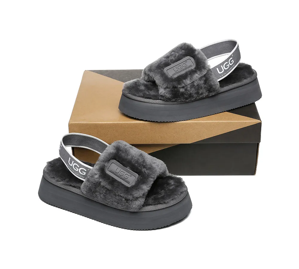 UGG Australian Shepherd Women Platform Fluffy Slide Poppin