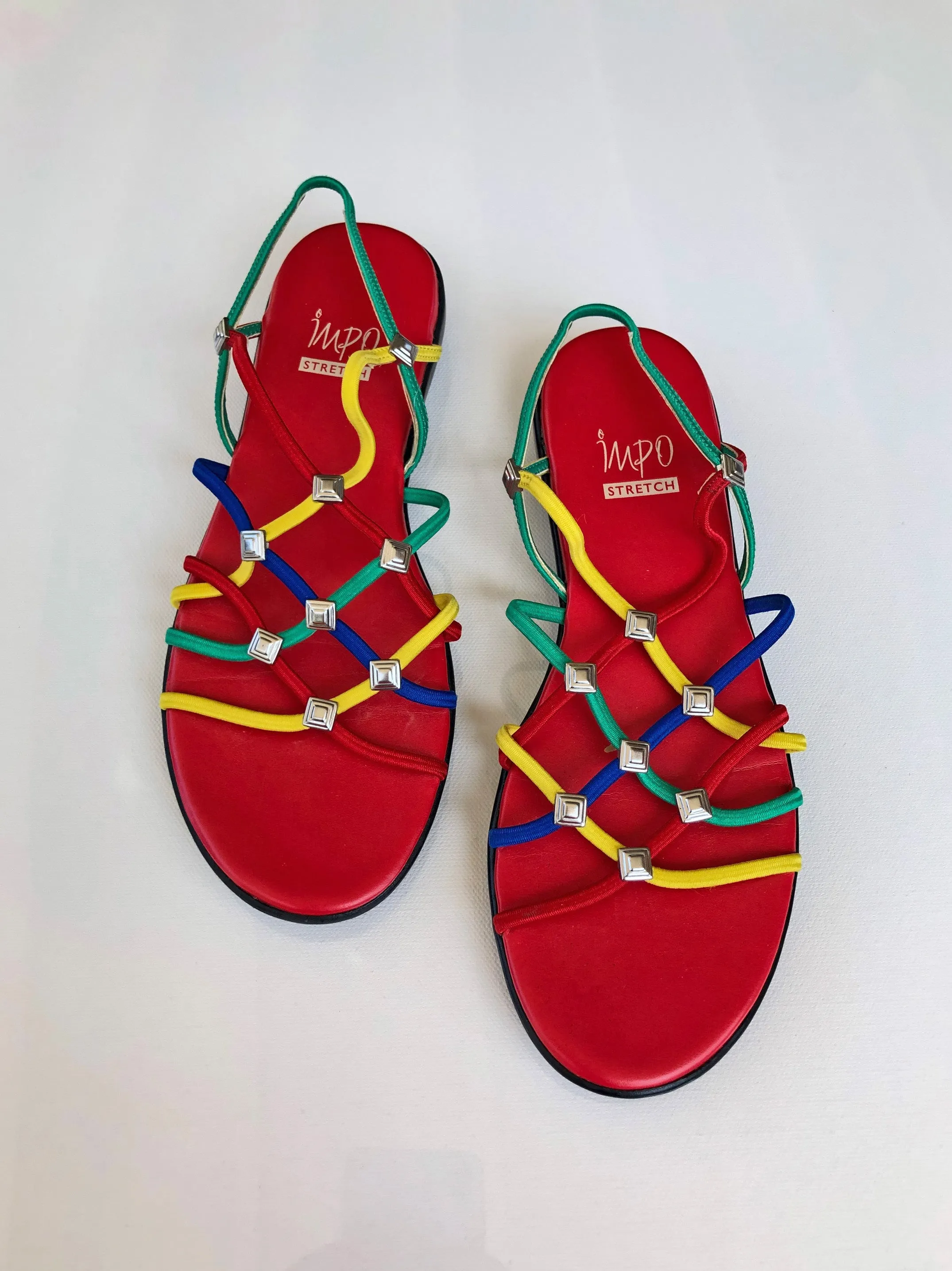 VINTAGE: Strappy Sandals - Multi Red