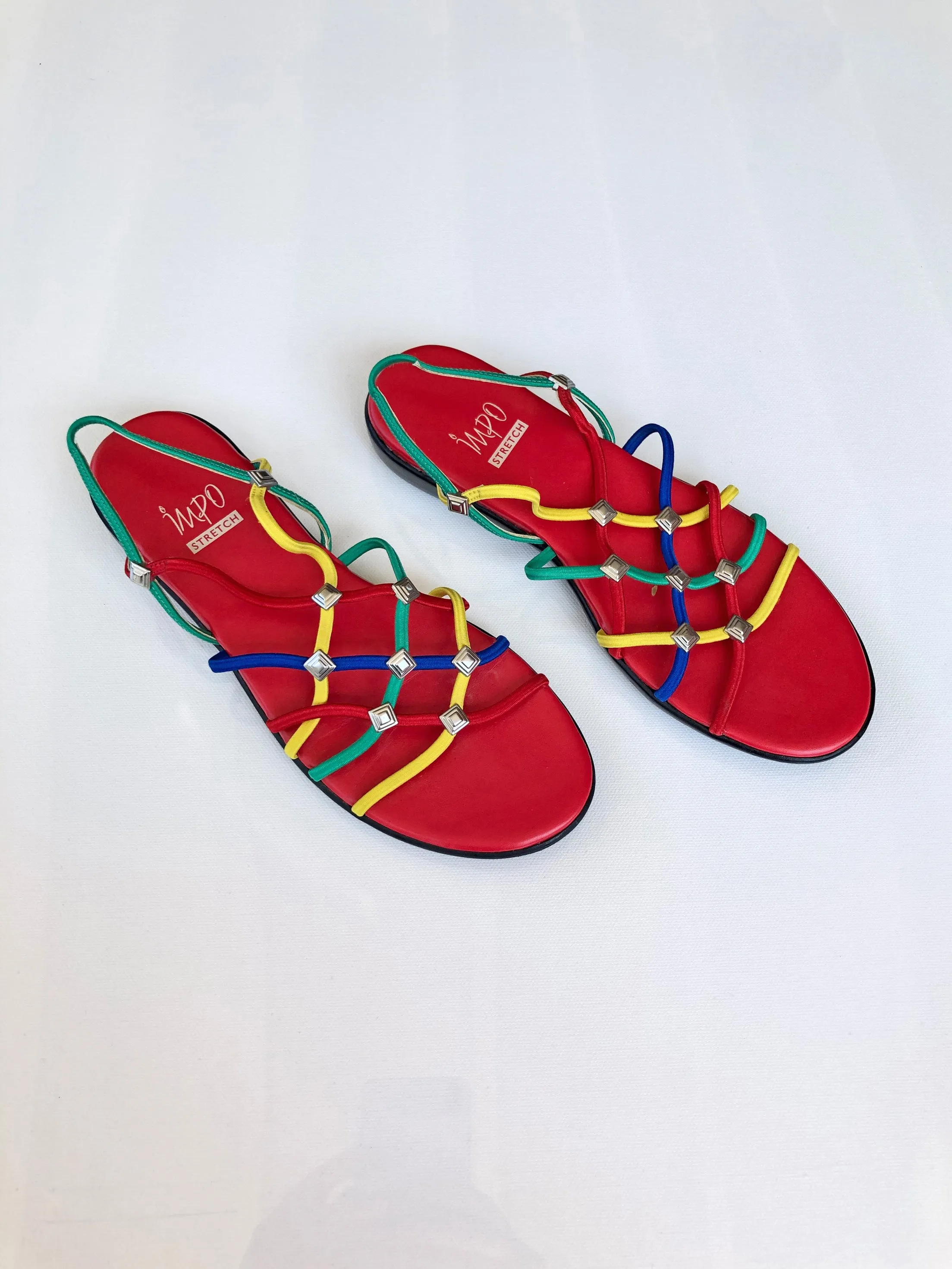 VINTAGE: Strappy Sandals - Multi Red